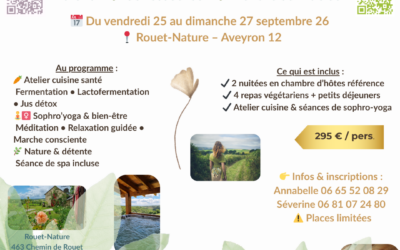 Week-end bien-être cuisine et Sophro&rsquo;Yoga – Sept 26
